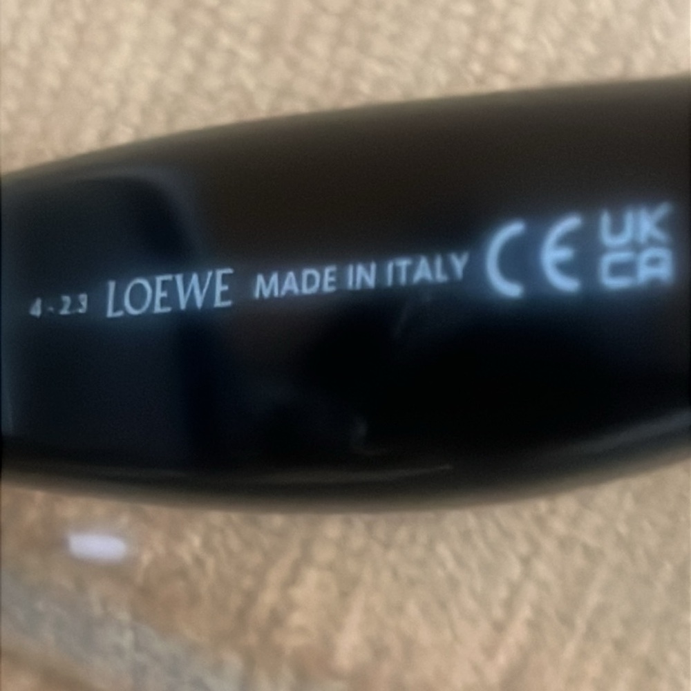 LOEWE CURVED LOGO ACETATE ROUND BLACK‎ SUNGLASSES LW40125U NWOT - Picture 7 of 11